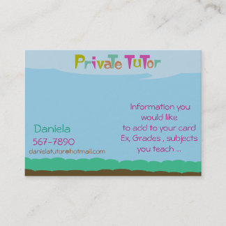 Privater Tutor Visitenkarte