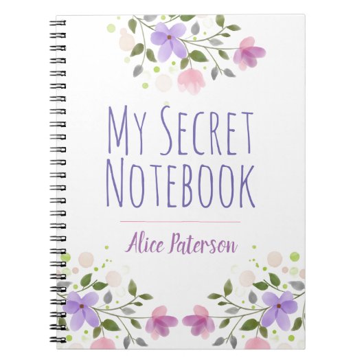 Privates Notebook mit Blume Notizblock (Vorderseite)