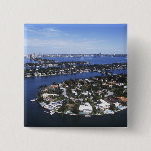 Privathäuser auf einer Insel in der Biscayne Bay, Button