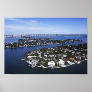 Privathäuser auf einer Insel in der Biscayne Bay,  Poster