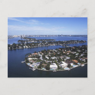 Privathäuser auf einer Insel in der Biscayne Bay, Postkarte