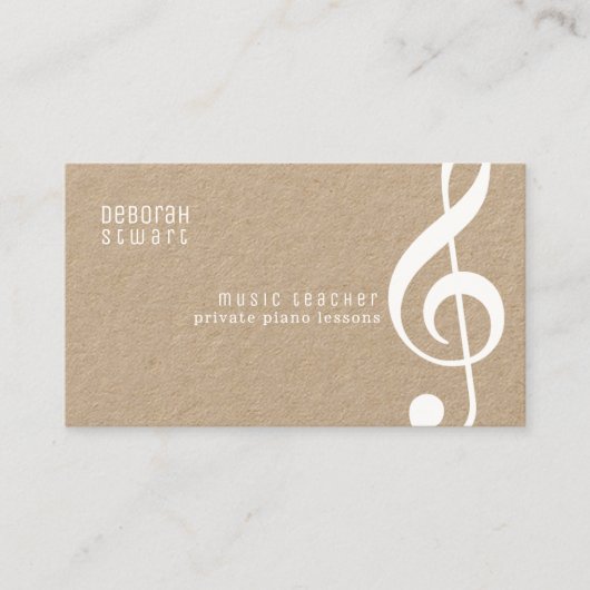 Privatlehrer für Musik rustikale Kraft Visitenkarte (Vorderseite)