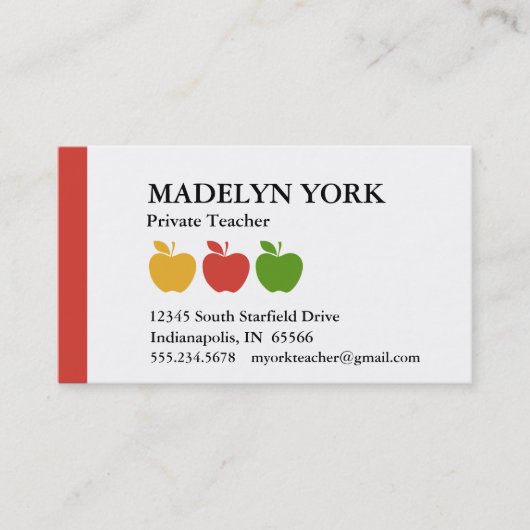 Privatlehrer Terminkarte (Vorderseite)