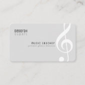 Privatunterricht: Musiklehrer hellgrau Visitenkarte (Vorderseite)