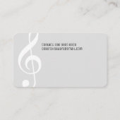 Privatunterricht: Musiklehrer hellgrau Visitenkarte (Rückseite)