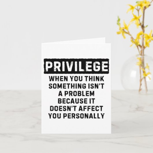 Privilege erklärt Schwarzes Leben Problem Schwarze Karte (Gelbe Blume)