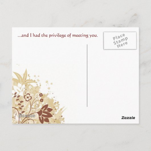 Privilegiert Postkarte (Rückseite)