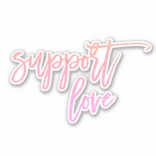 Prix-Anweisung Support-Liebe Rosa Glitzer Notebook Aufkleber (Vorderseite)