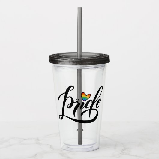 Prix Script Herz Acryltrinkbecher (Vorderseite)