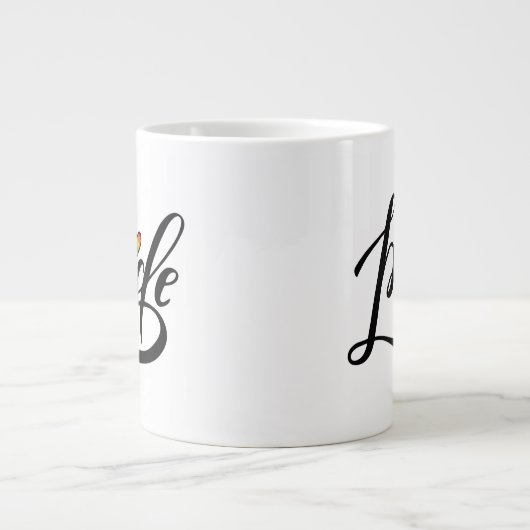 Prix Script Herz Jumbo-Tasse (Vorderseite)