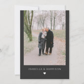 PRIYA Black Contemporary Foto Vow Renewal Einladung (Rückseite)