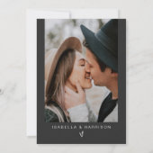 PRIYA Black Contemporary Modern Foto Wedding Einladung (Rückseite)