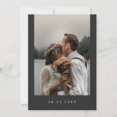 PRIYA Black Edgy Photo Elopement Reception I Einladung (Rückseite)