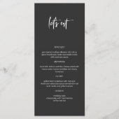 PRIYA Edgy Black Modern Let's Eat Menu Menükarte (Vorderseite)
