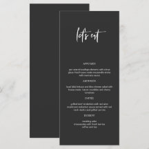 PRIYA Edgy Black Modern Let's Eat Menu