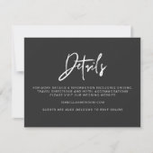 PRIYA Modern Black Wedding Details Card Einladung (Vorderseite)
