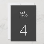 PRIYA Moderne Edgy Black Minimalistische Tischnumm Einladung (Vorderseite)