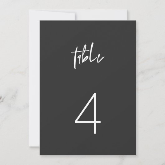 PRIYA Moderne Edgy Black Minimalistische Tischnumm Einladung (Vorderseite)