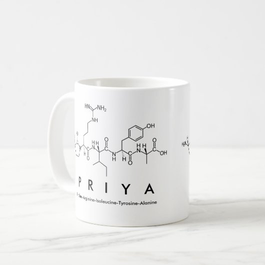 Priya Peptid-Namen-Tasse Kaffeetasse (Vorderseite Links)