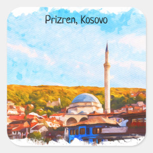 Prizren Kosovo sinan pasha mosque Quadratischer Aufkleber