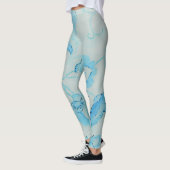 Prizzy Prints - Einzigartiges Aquamarines Blau Leggings (Links)