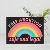 Pro Abortion - Behalt Abtreibung auf sichere und l Einladung (Stehend Vorderseite)