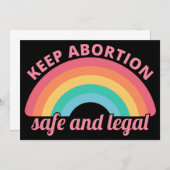 Pro Abortion - Behalt Abtreibung auf sichere und l Einladung (Vorne/Hinten)