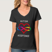 Pro Akzeptanz Neurodität bei Unendlichkeit Autismu T-Shirt (Vorderseite)