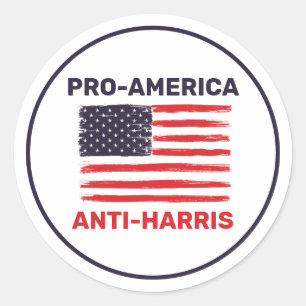 Pro America Anti Harris kundenspezifisch Runder Aufkleber