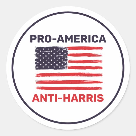Pro America Anti Harris kundenspezifisch Runder Aufkleber (Vorderseite)