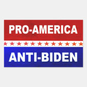 Pro-Amerika Anti-Biden rot, weiß und blau Rechteckiger Aufkleber (Vorderseite)