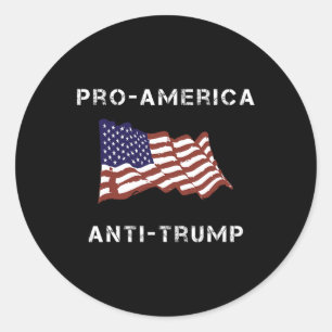 Pro-Amerika Anti-Trump Amerikanische USA-Flagge Runder Aufkleber