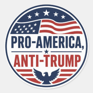 Pro-Amerika, Anti-Trump Runder Aufkleber