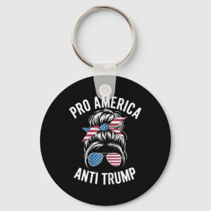 Pro Amerika Anti Trump Unordentliche Frisur Politi Schlüsselanhänger