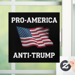 Pro Amerika Anti Trump Vintage USA-Flagge Fensteraufkleber