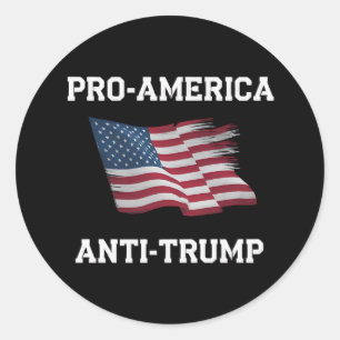 Pro Amerika Anti-Trump Vintage-USA-Flagge Runder Aufkleber