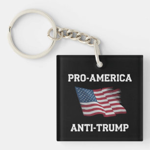 Pro Amerika Anti Trump Vintage USA-Flagge Schlüsselanhänger
