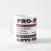 PRO-AMERIKA-ANTITRUMP KAFFEETASSE (Vorderseite Links)