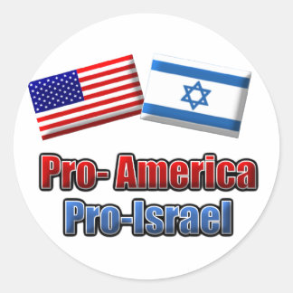 Pro-Amerika/Israel Runder Aufkleber