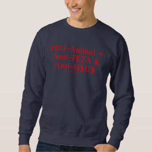 PRO-Animal = Anti-PETA & Anti-H$ Sweatshirt