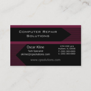 Pro Arrows Business Card, Black and Burgundy Visitenkarte