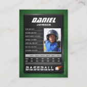 PRO Baseball-Karte mit der Trading Card des Stats  Telefonnummerkarte (Rückseite)