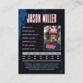 PRO Baseball-Karte mit der Trading Card des Stats  Telefonnummerkarte (Rückseite)
