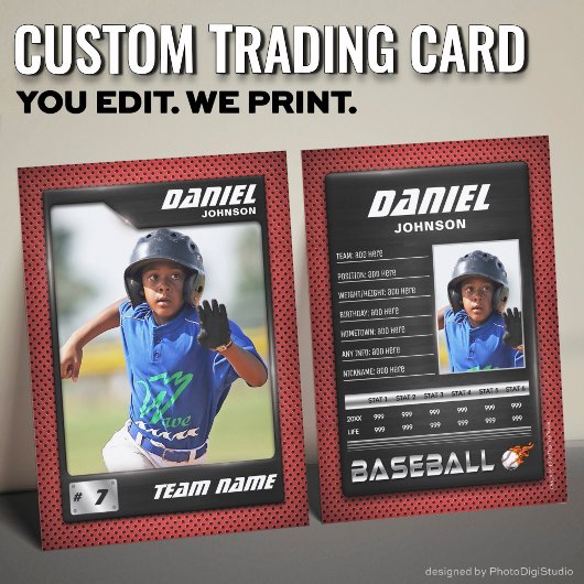 PRO Baseball-Karte mit der Trading Card des Stats  Telefonnummerkarte