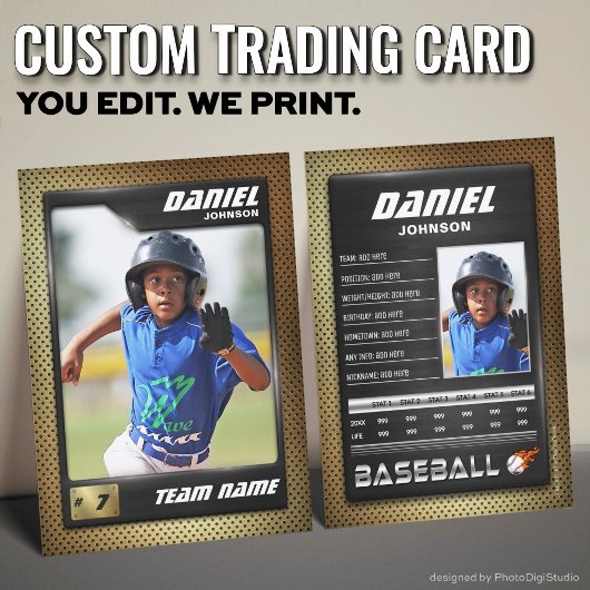 PRO Baseball-Karte mit der Trading Card des Stats  Telefonnummerkarte