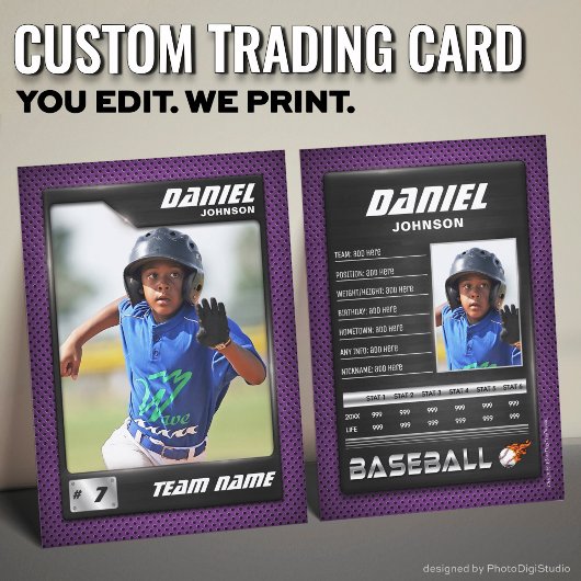 PRO Baseball-Karte mit der Trading Card des Stats  Telefonnummerkarte
