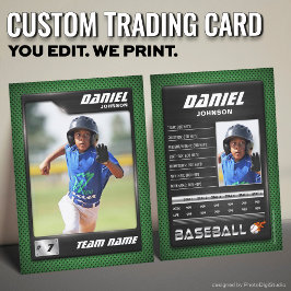PRO Baseball-Karte mit der Trading Card des Stats  Telefonnummerkarte