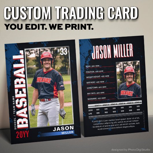 PRO Baseball-Karte mit der Trading Card des Stats  Telefonnummerkarte