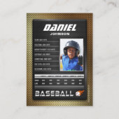 PRO Baseball-Karte mit der Trading Card des Stats  Telefonnummerkarte (Rückseite)