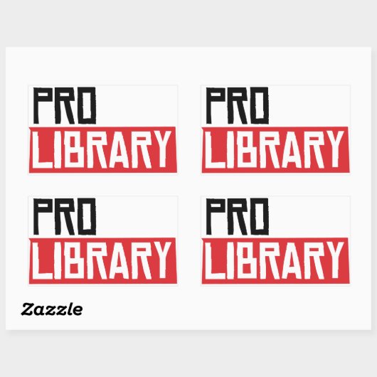 PRO BIBRARY RECHTECKIGER AUFKLEBER (Blatt)